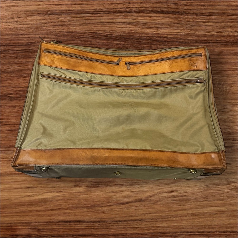 Hartmann Luggage Suitcase Garment Bag Leather Trim Travel Carry‎ On